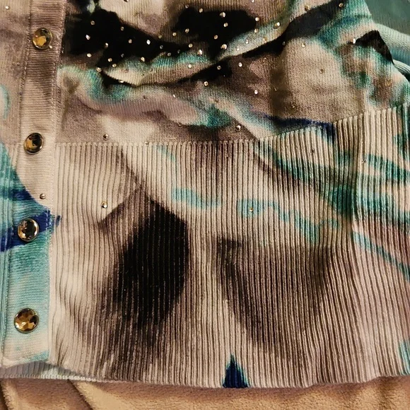 Whit house  Black  Market Floral Cardigan in Blue and White size m - Picture 6 of 10